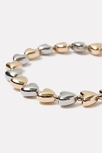Two Tone Heart Bracelet