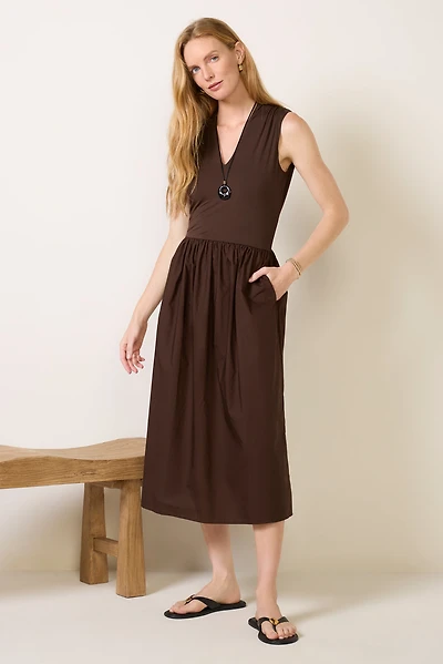 moon river brown sleeveless maxi dress Nordstrom Mixed Media in Dark Green at Nordstrom, Size Medium neck bodice shapes the audrey hepburn costume breakfast tiffany's Black White Cocktail Dress Size:2XL (US 48-50)