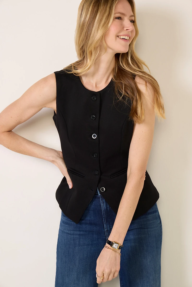 Kaylie Long Ponte Vest