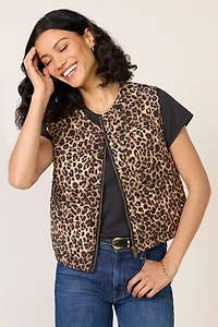 Theo Quilted Leopard Vest