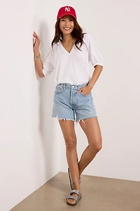 Edie Shirred Shoulder Top