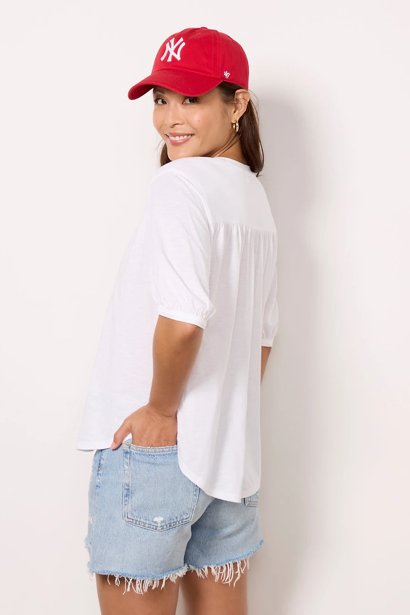 Edie Shirred Shoulder Top