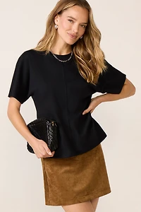 Shirred Waist Dolman Tee