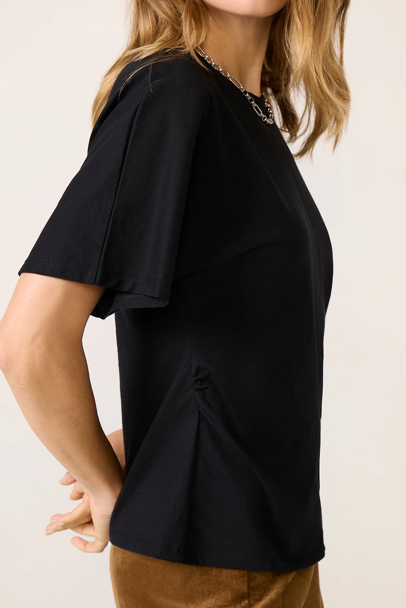 Shirred Waist Dolman Tee