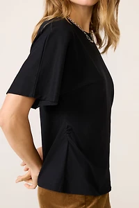 Shirred Waist Dolman Tee
