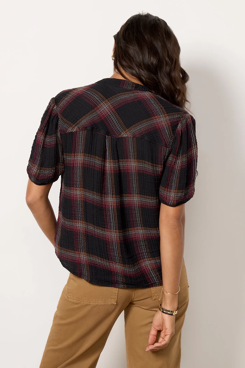Sunset Plaid Top