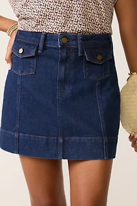 Janelle Mini Skirt w Patch Pockets