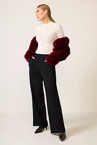 Cheryl Pleated Knit Wide Leg Trouser
