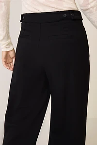 Cheryl Pleated Knit Wide Leg Trouser
