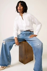 Ruffle Neck Shirt