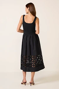 Nadya Cutout Mixed Media Dress