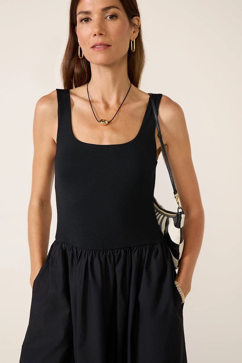 Nadya Cutout Mixed Media Dress