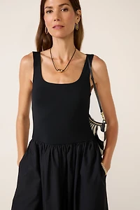Nadya Cutout Mixed Media Dress