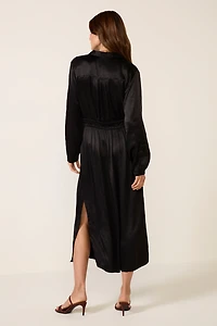 Satin Shirt Dress