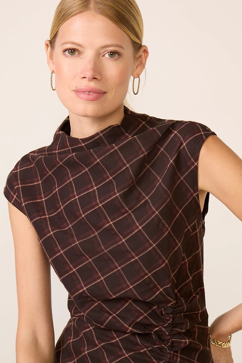Uptown Plaid Midi Dress