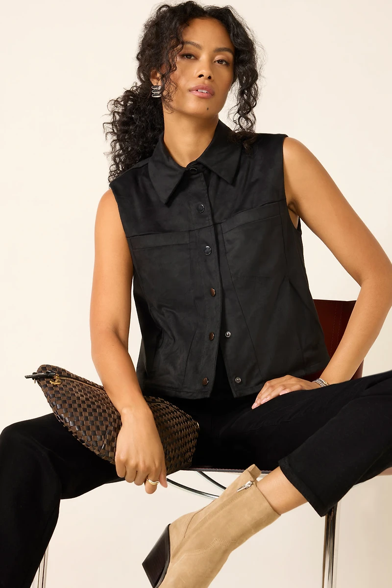 Reagan Faux Suede Vest