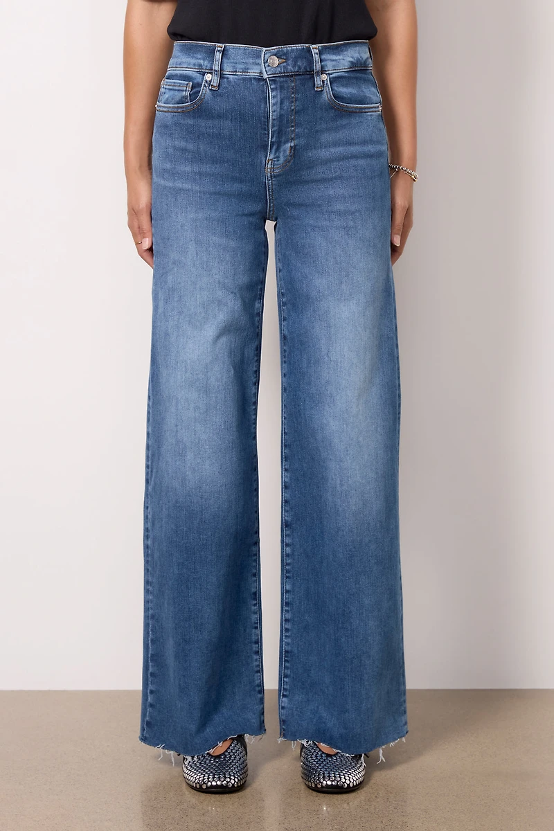 Le Slim Palazzo Raw Fray