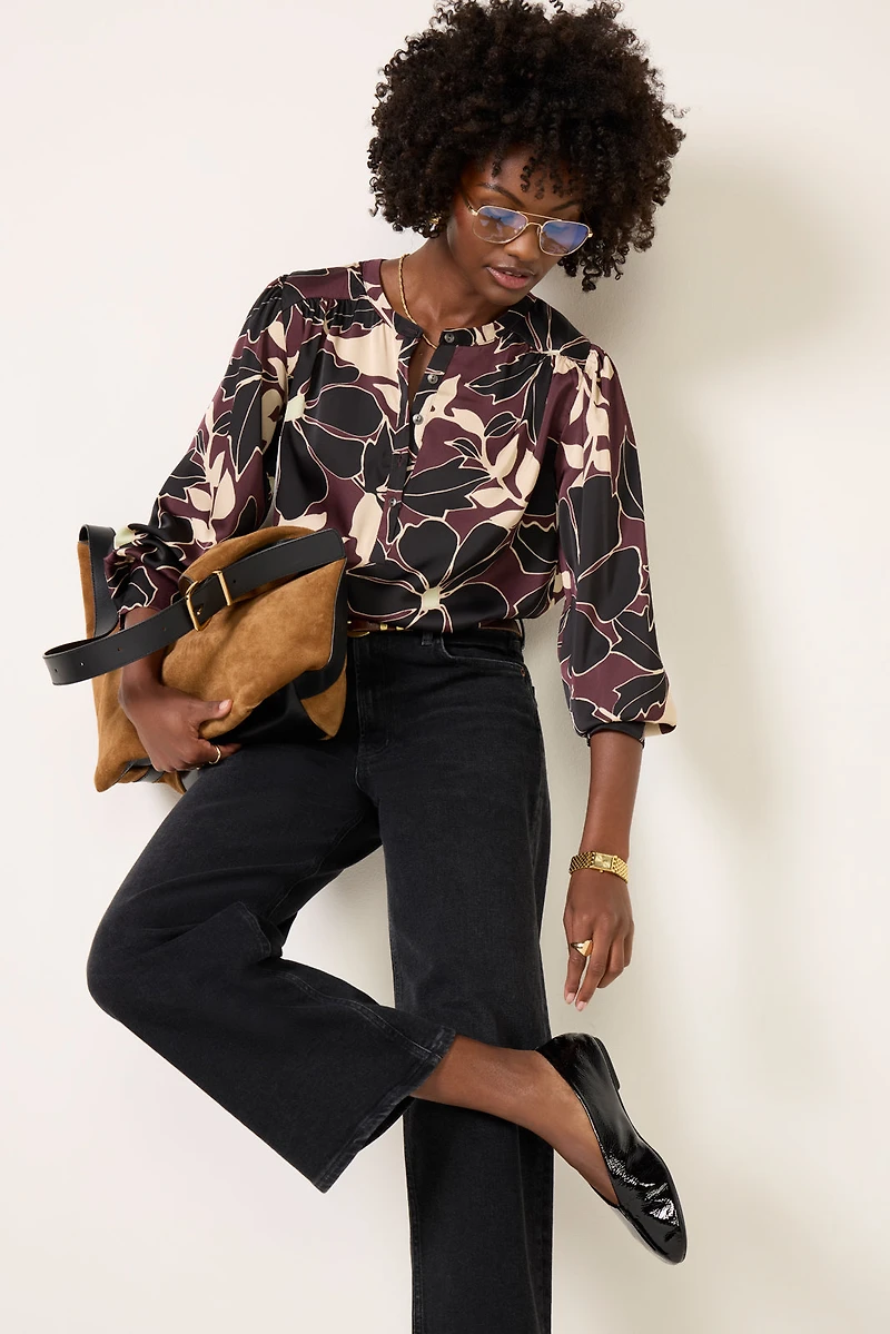 Elinor Satin Floral Blouse