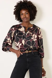 Elinor Satin Floral Blouse