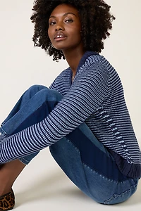 Striped Tape Yarn Sweater