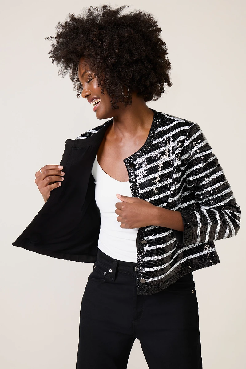 Alexandra Sequin Stripe Jacket