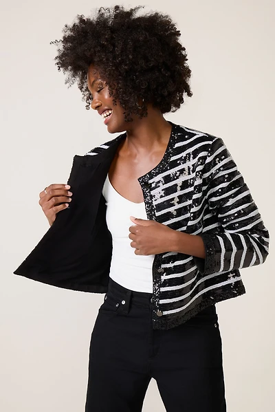 Alexandra Sequin Stripe Jacket