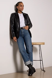 Brooks Faux Leather Blazer