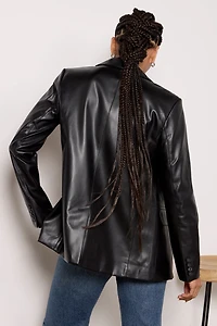 Brooks Faux Leather Blazer