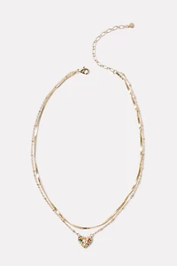 Elsa Pave Heart Necklace