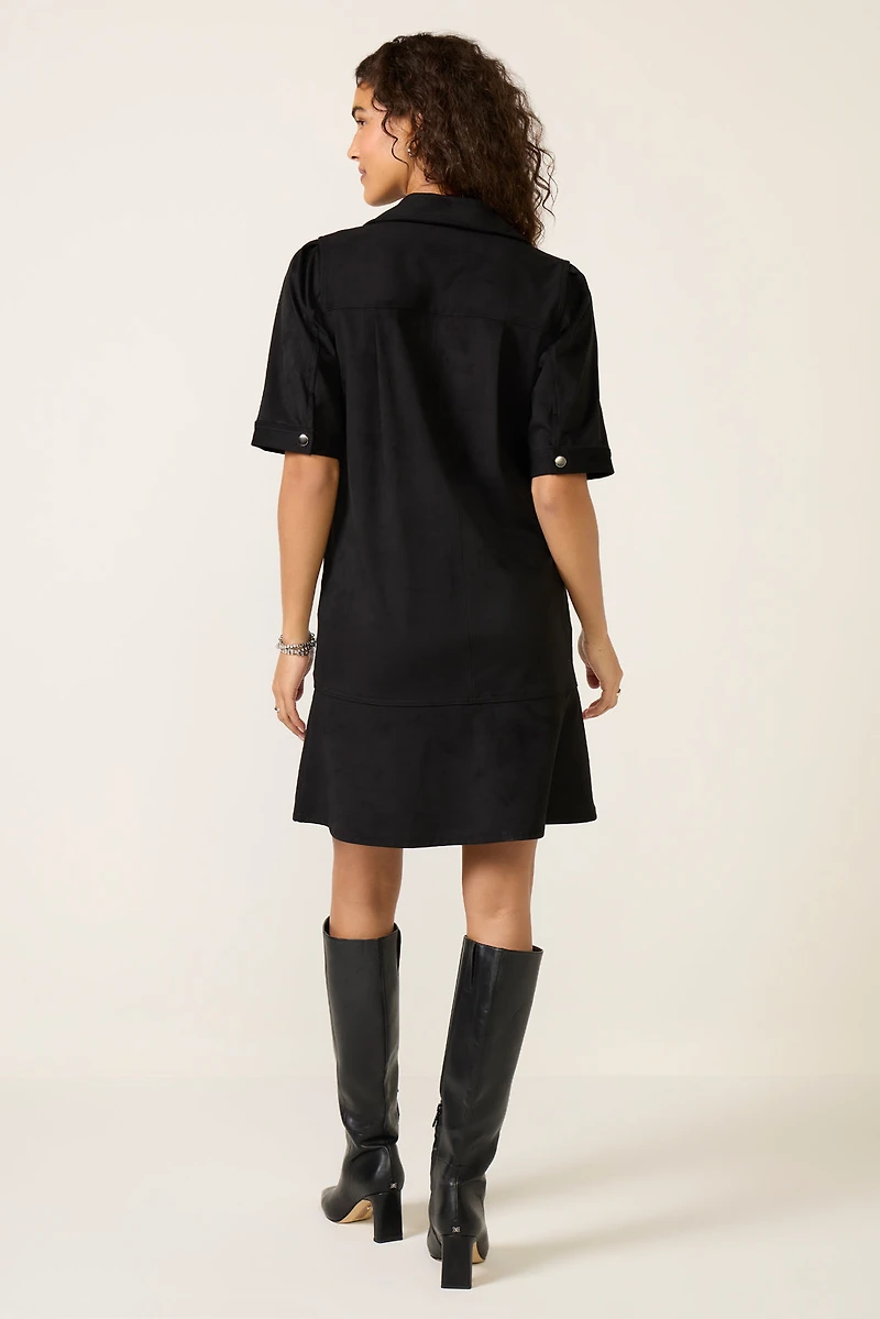 Fowler Faux Suede Shift Dress