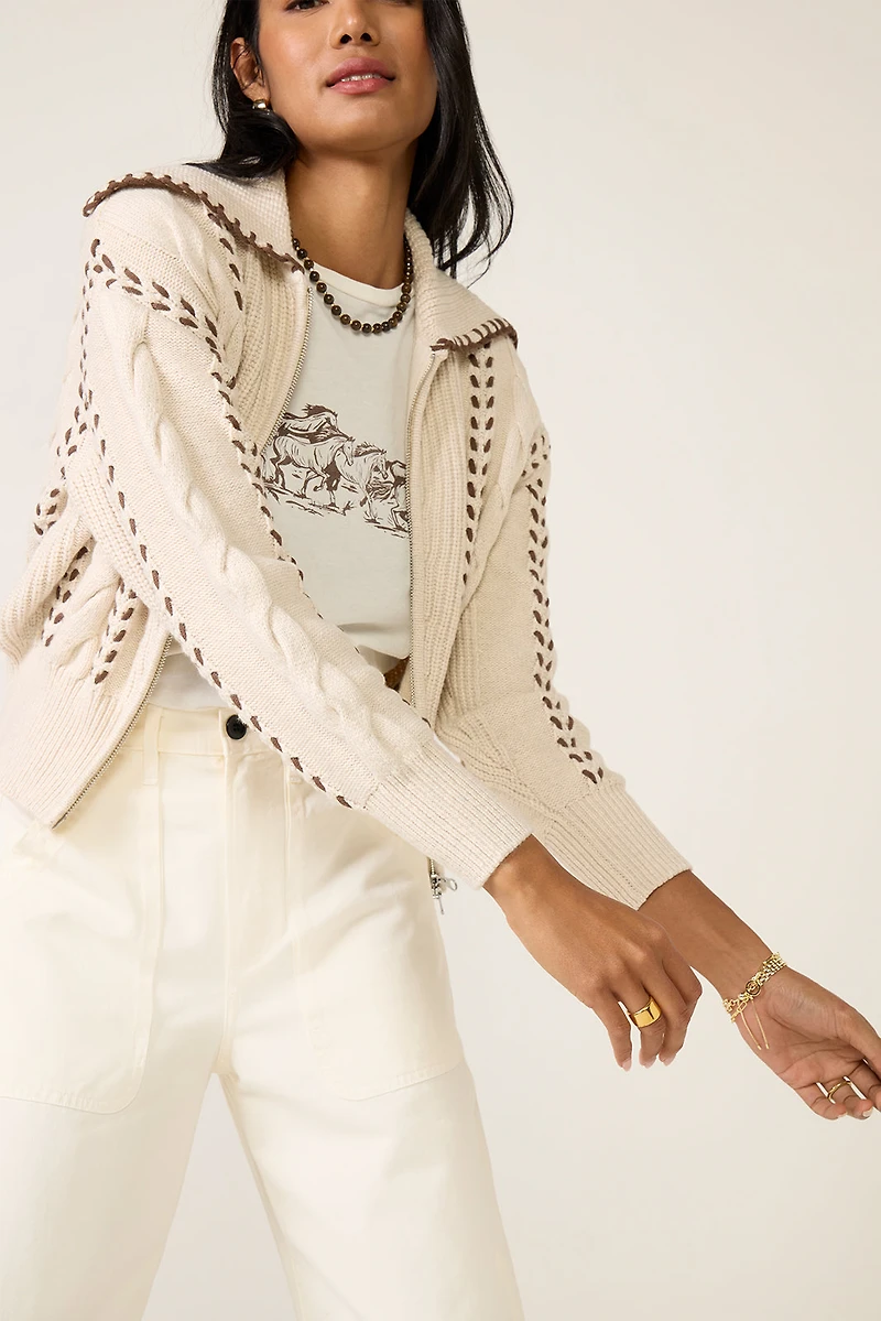 Lune Zip Front Cardigan