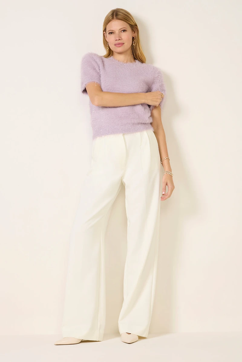 Robbie Eyelash Metallic Sweater Tee