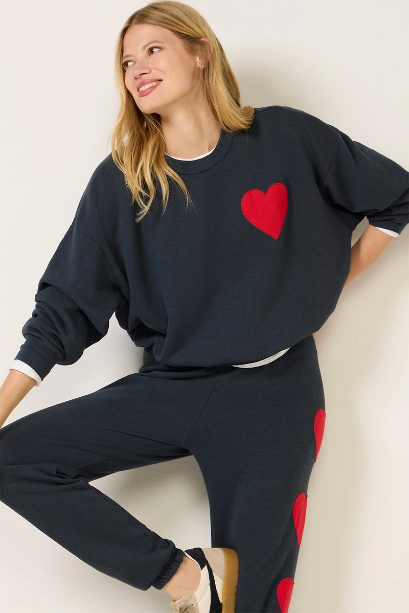 Heart Stitch Crew Sweatshirt