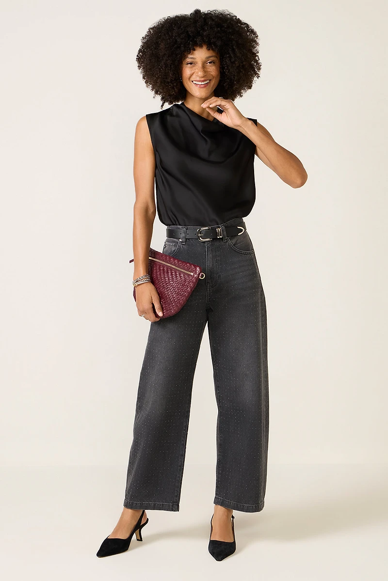 Better Than Silk Sleeveless Cowl Neck Top