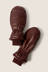 Blaire Faux Leather Puffer Mitten