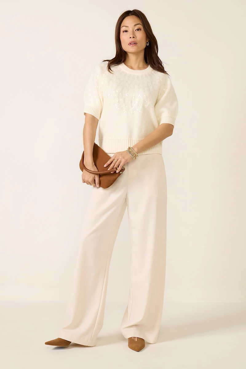 Genevieve Sequins Fairisle Sweater