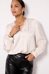 Ariella Lace Trim Blouse
