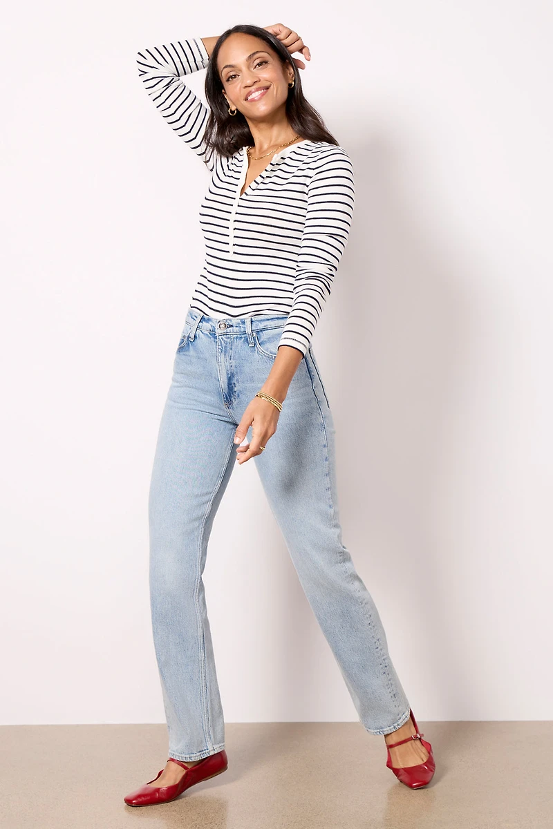 The Knit Stripe Henley
