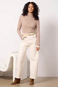 Ravena Rib Knit High Neck Top