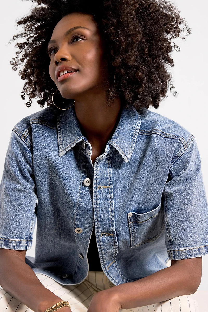 Rachel Denim Short Sleeve Shirt