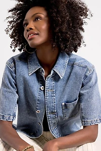 Rachel Denim Short Sleeve Shirt