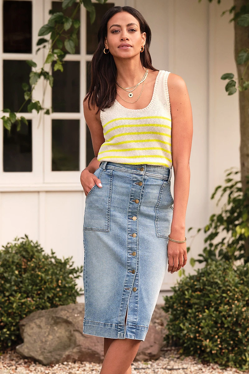 Ever Denim Midi Skirt