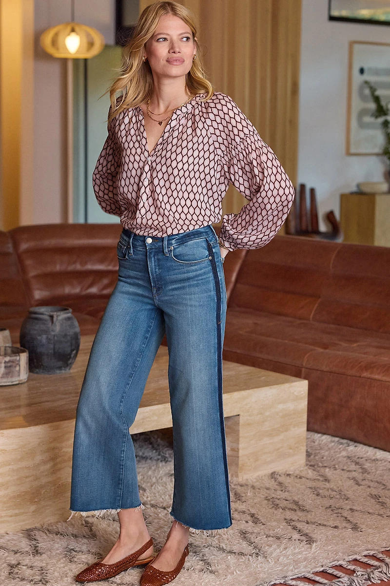 Good Waist Palazzo Crop Tux Stripe