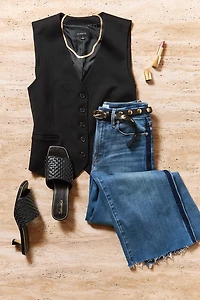 Good Waist Palazzo Crop Tux Stripe