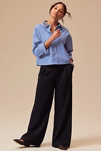 Cheryl Pleated Knit Wide Leg Trouser