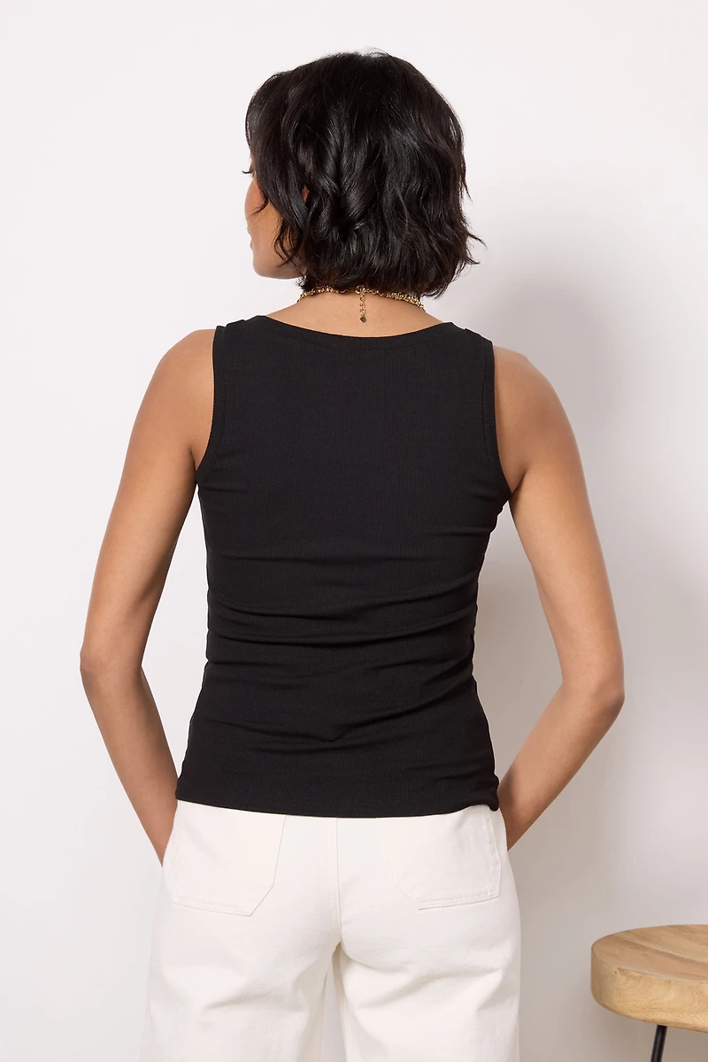 Ribbed V Slim Tank