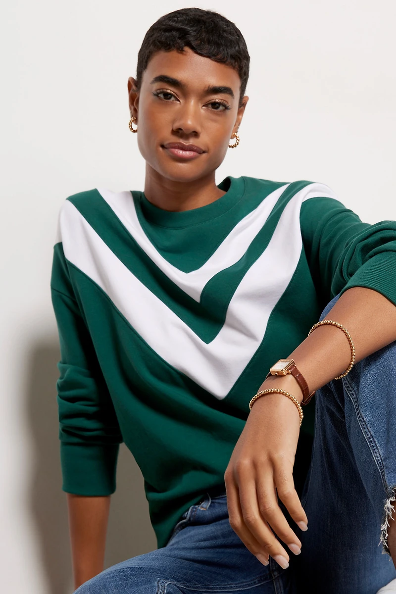 Juno Chevron Varsity Sweatshirt
