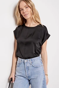 Malia Satin Knit Back Top