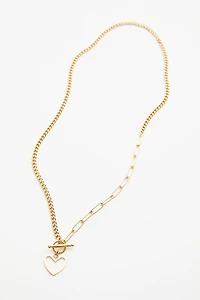 Heart Charm Toggle Necklace
