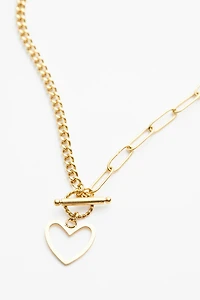 Heart Charm Toggle Necklace